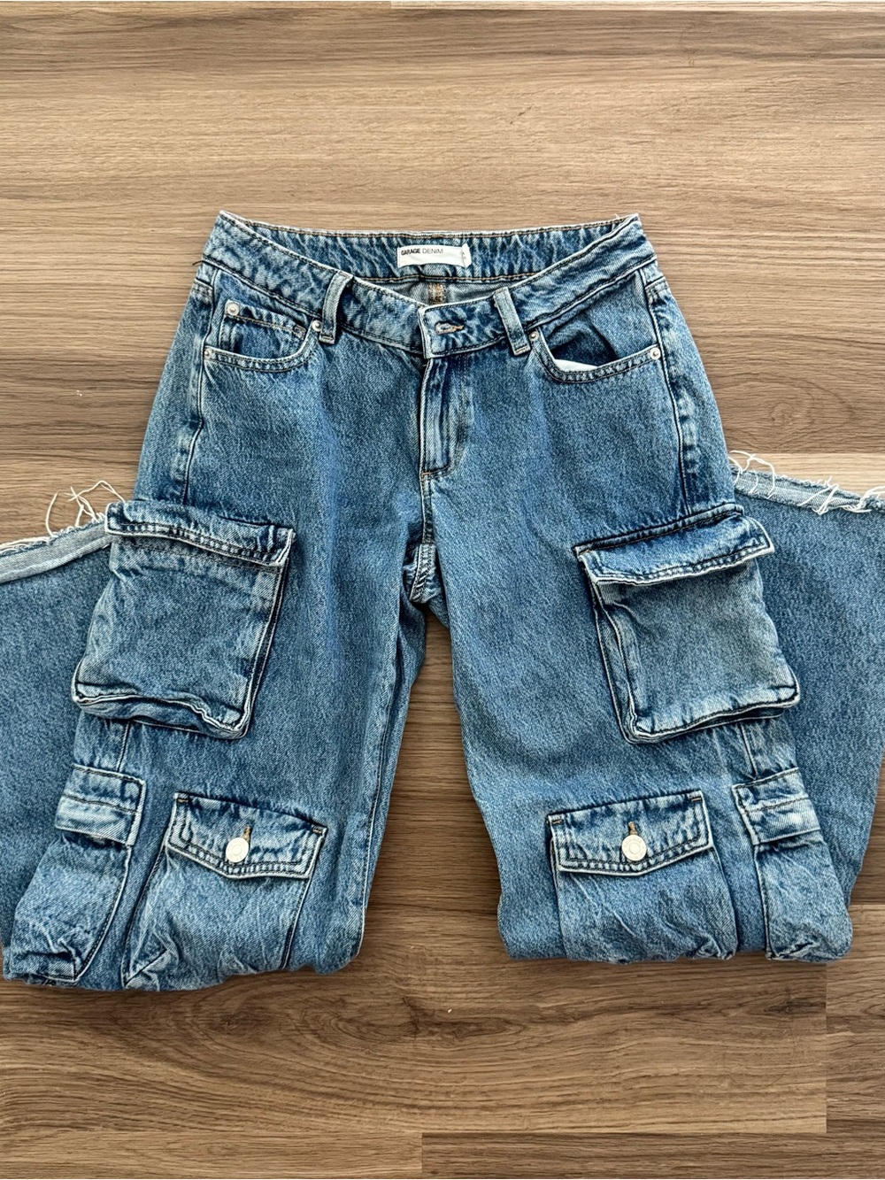 Garage Blue Denim Cargo Jeans - Picture 3 of 4